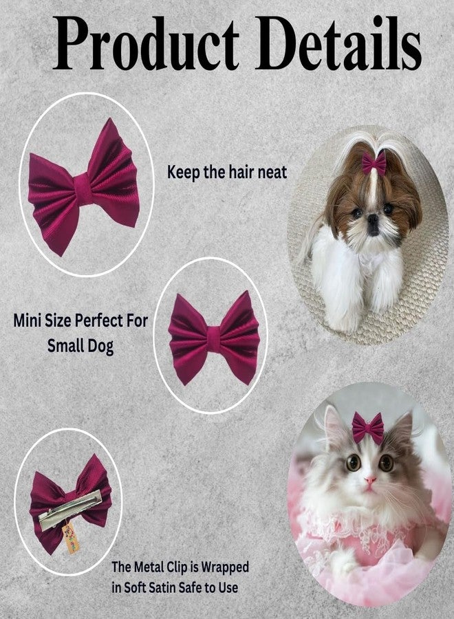 Western Era Dog Bow Hair Clip | Stylish Pet Accessory | Soft, Comfortable | Small, Medium & Large Dogs | Grooming, Photoshoots, Parties Fashionable & Durable Design for Pets (Wine) - Image 3
